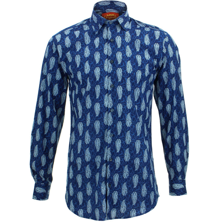 Slim Fit Long Sleeve Shirt - Block Print - Feather