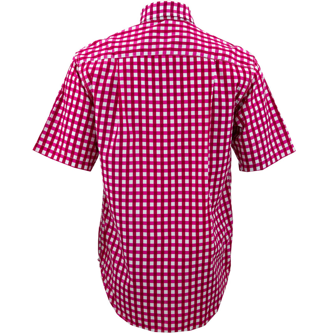 Regular Fit Short Sleeve Shirt - Gingham Check - Pink