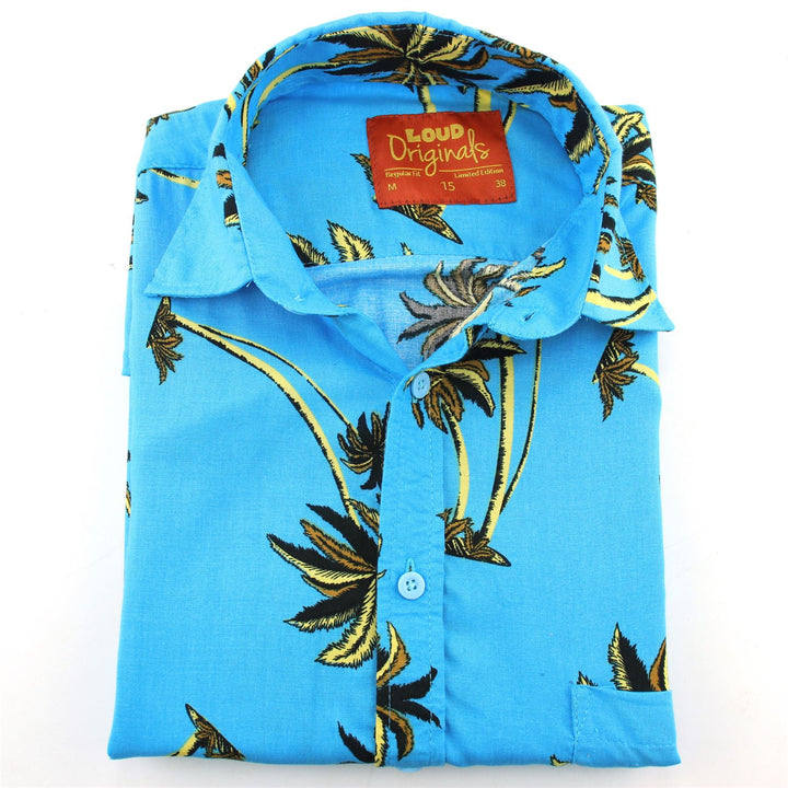 Regular Fit Short Sleeve Shirt - Palm Trees