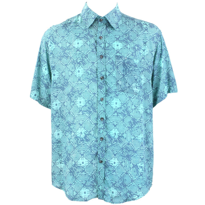 Regular Fit Short Sleeve Shirt - Turquoise Abstract