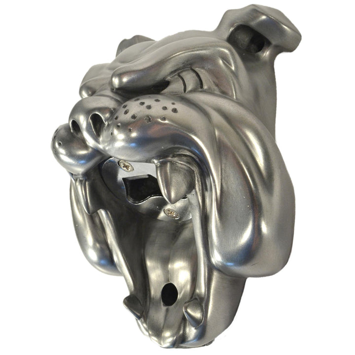 Wall Mounted Character Bottle Opener - Bulldog (Silver)