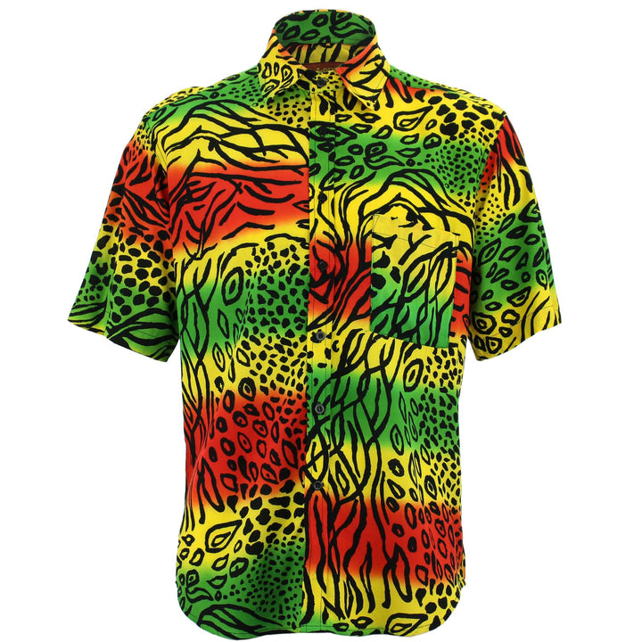 Regular Fit Short Sleeve Shirt - Rasta Cat