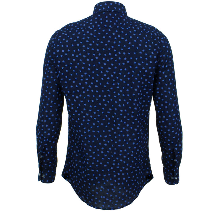 Slim Fit Long Sleeve Shirt - Ditzy Blue Stars