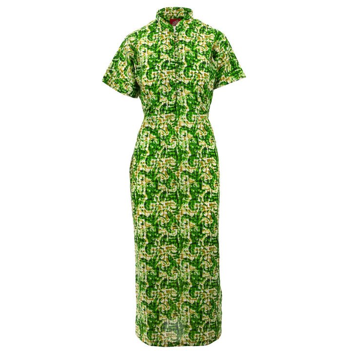 Mandarin Maxi Dress - Soft Moss