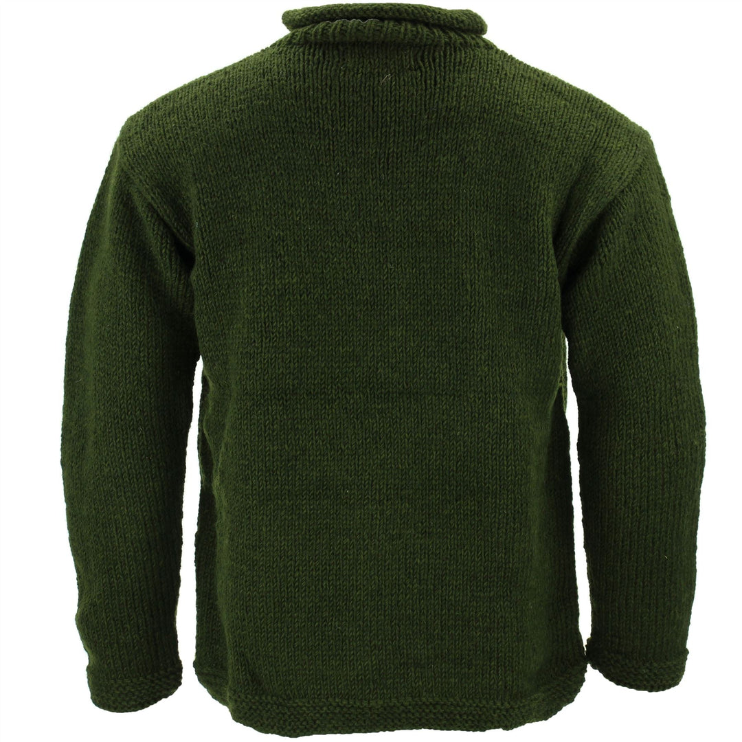 Chunky Wool Knit Star Jumper - Racing Green & Mustard