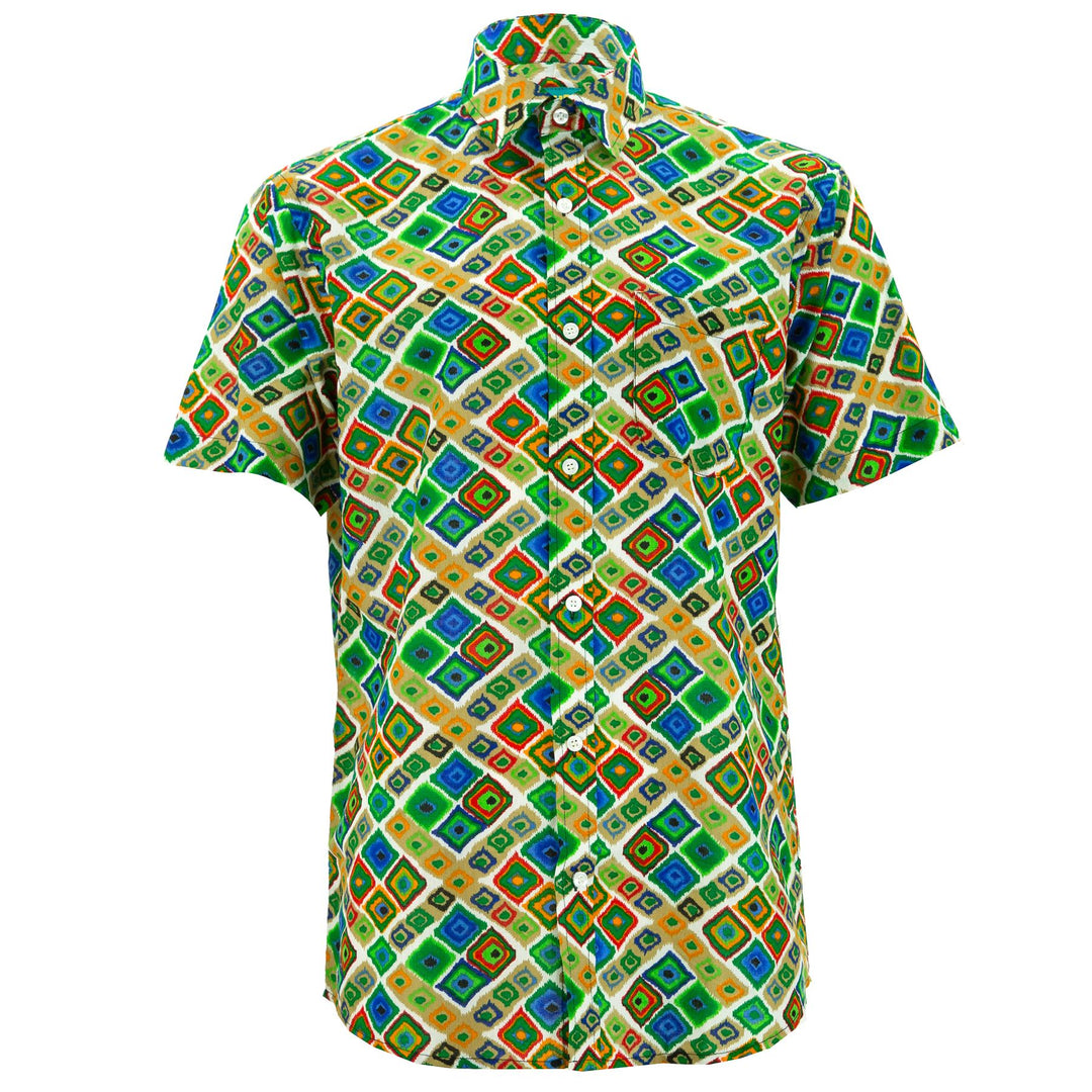 Regular Fit Short Sleeve Shirt - Squares