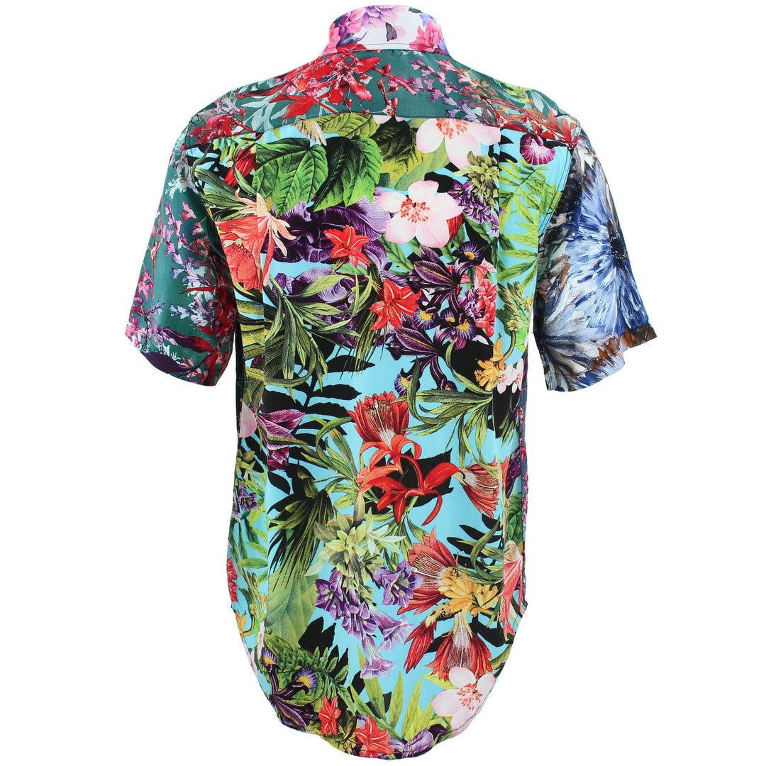 Regular Fit Short Sleeve Shirt - Random Mixed Panel - Floral