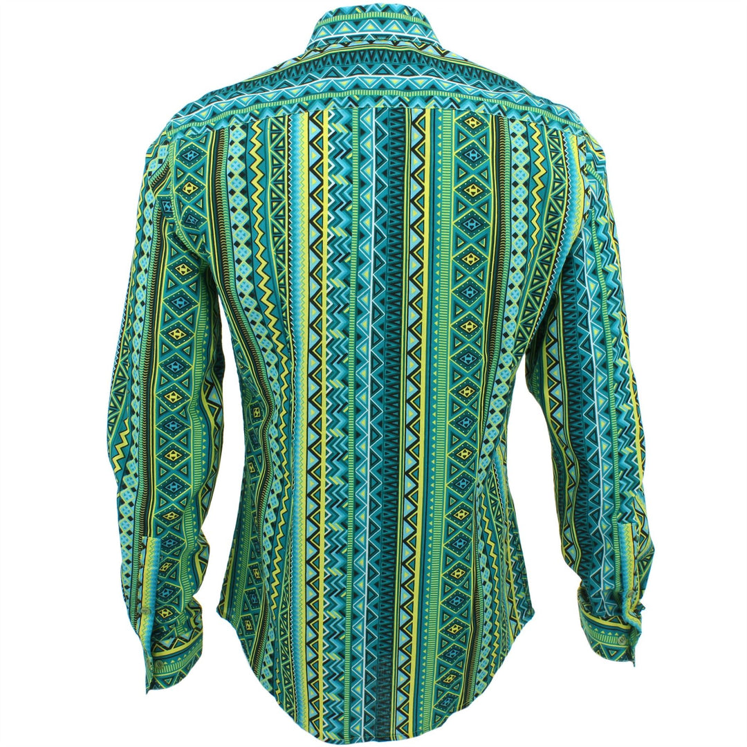 Slim Fit Long Sleeve Shirt - Aztec