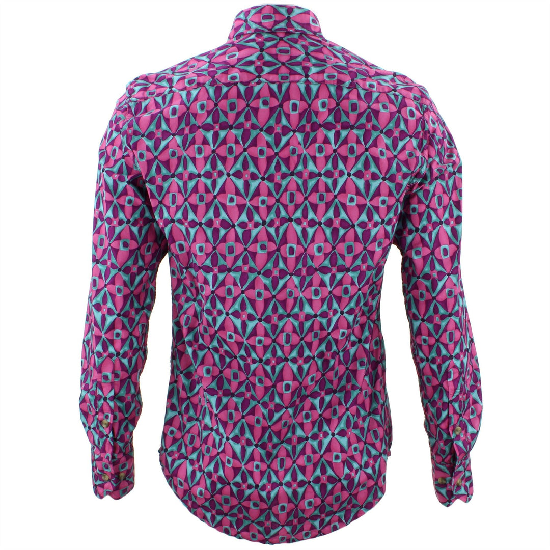 Tailored Fit Long Sleeve Shirt - Abstract Diamond Floral