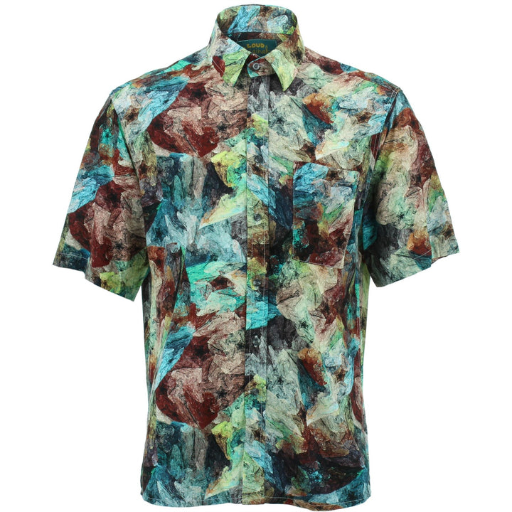 Regular Fit Short Sleeve Shirt - Oil Painting