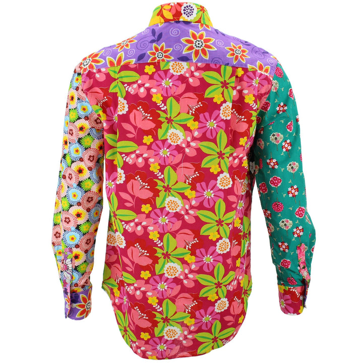 Regular Fit Long Sleeve Shirt - Random Mixed Panel - Floral