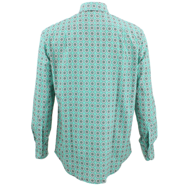 Regular Fit Long Sleeve Shirt - Turquoise Circles