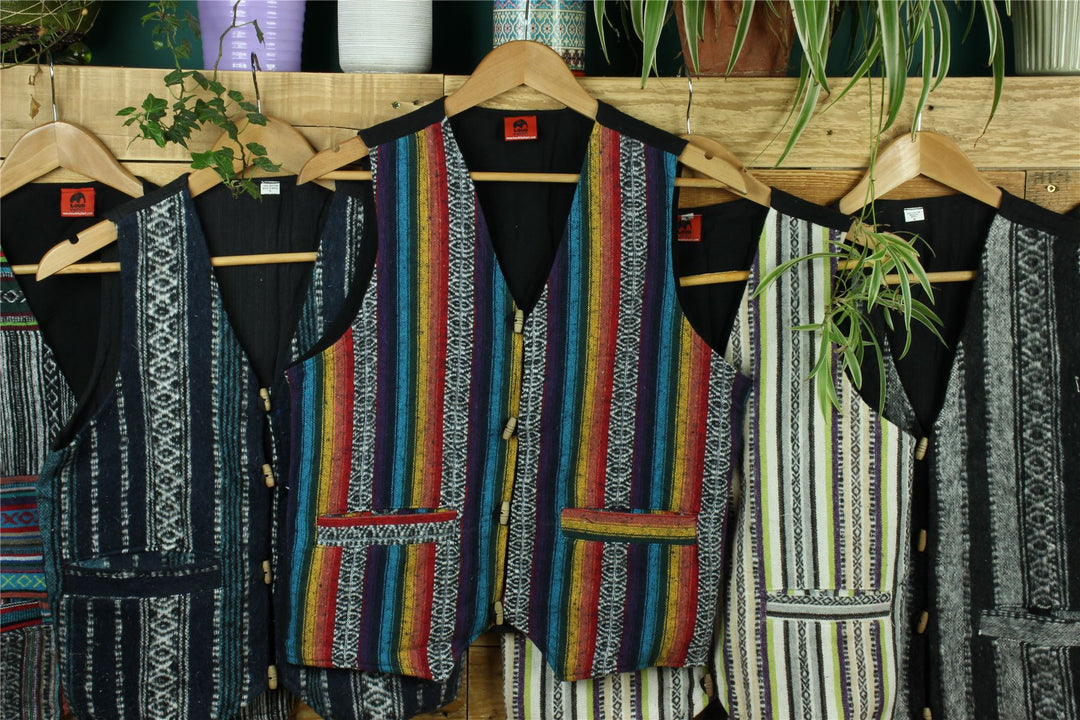 Brushed Cotton Waistcoat - Rainbow