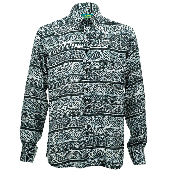 Regular Fit Long Sleeve Shirt - Geo Zig Zag