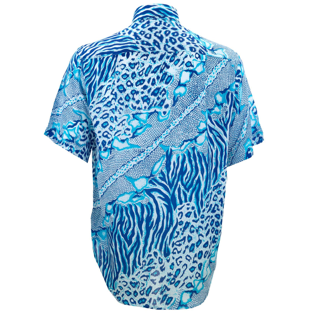 Regular Fit Short Sleeve Shirt - Jungle Menagerie - Blue