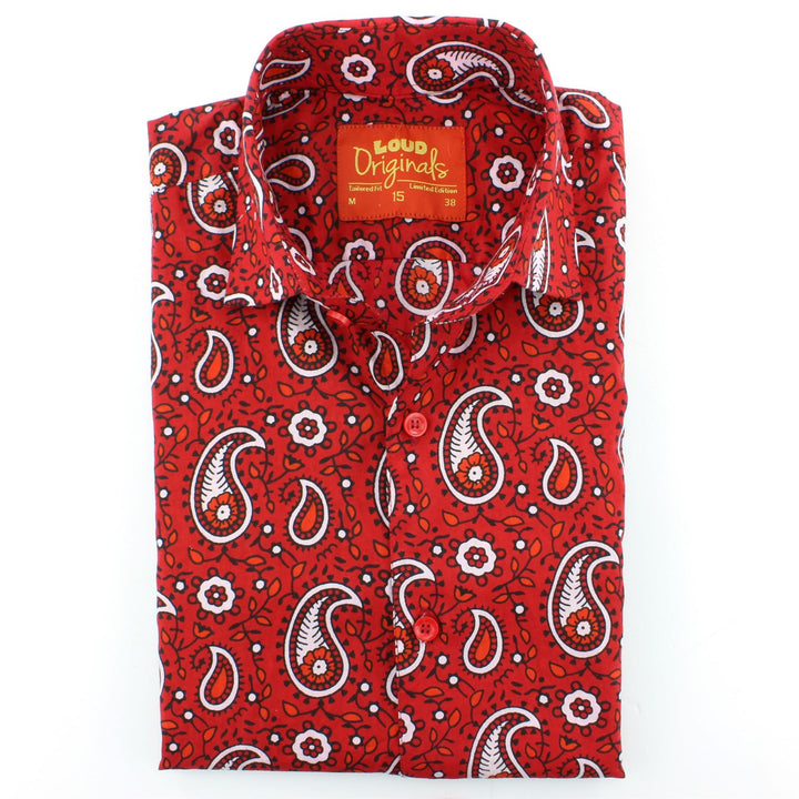 Slim Fit Long Sleeve Shirt - Block Print - Paisley