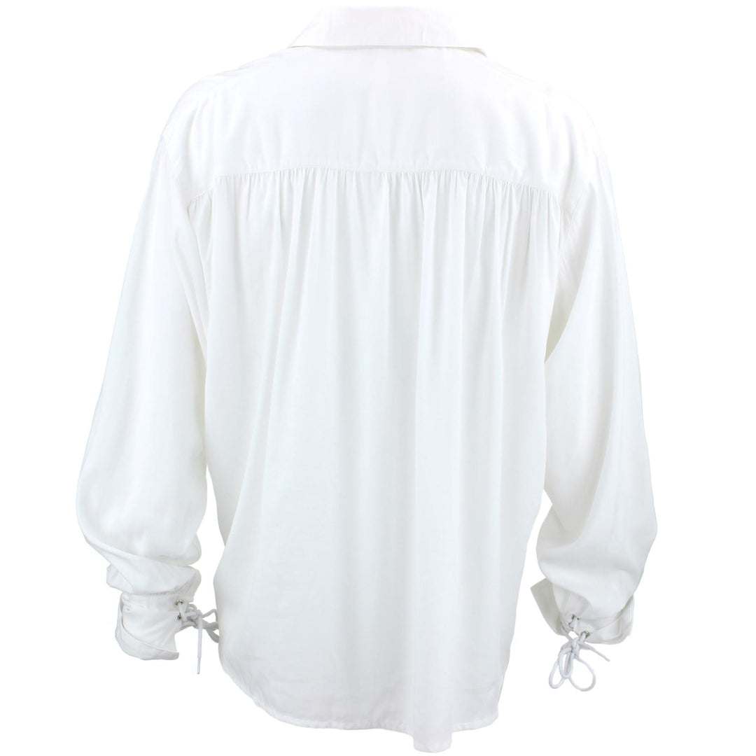 Long Sleeve Rayon Pirate Shirt - White