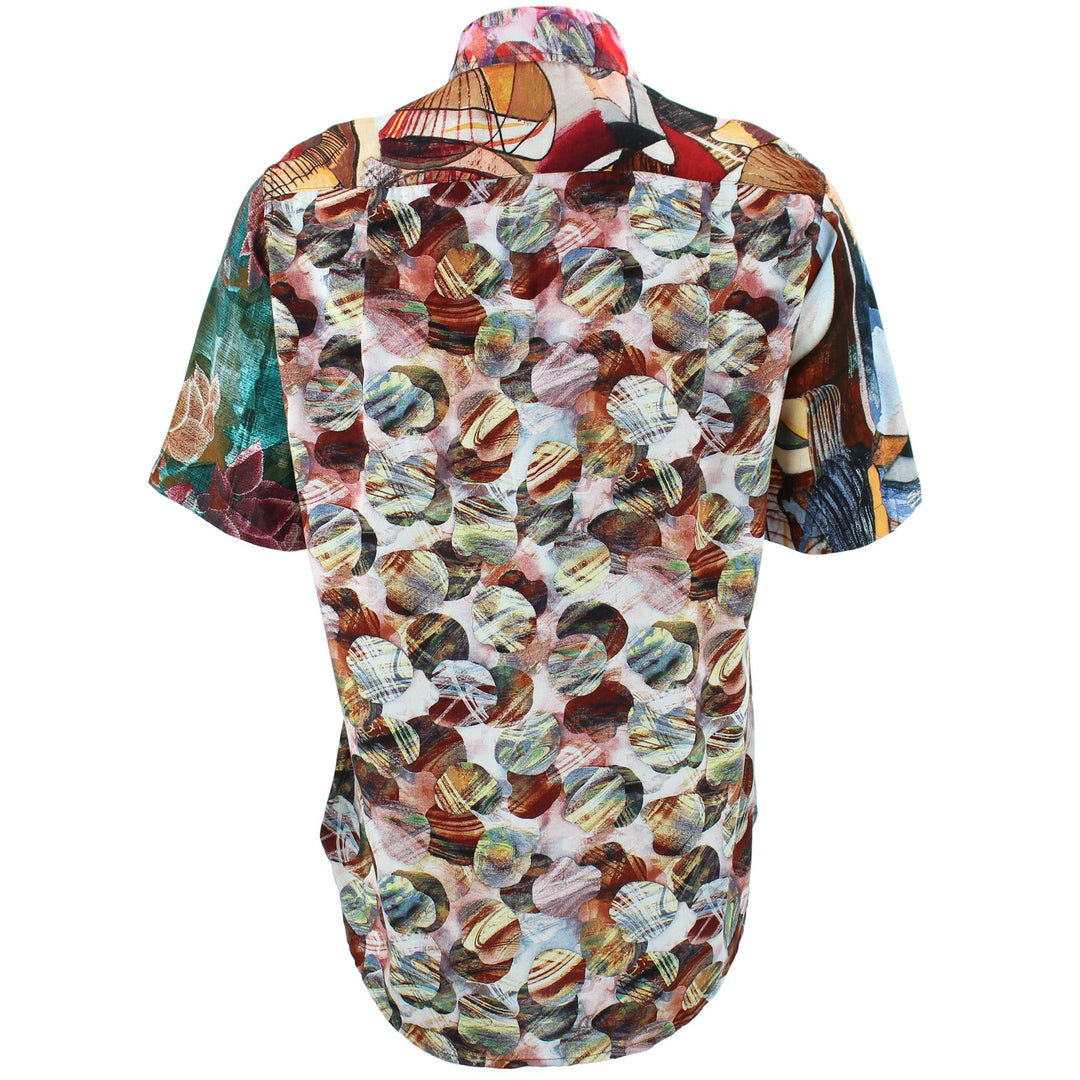 Regular Fit Short Sleeve Shirt - Random Mixed Panel - Abstract