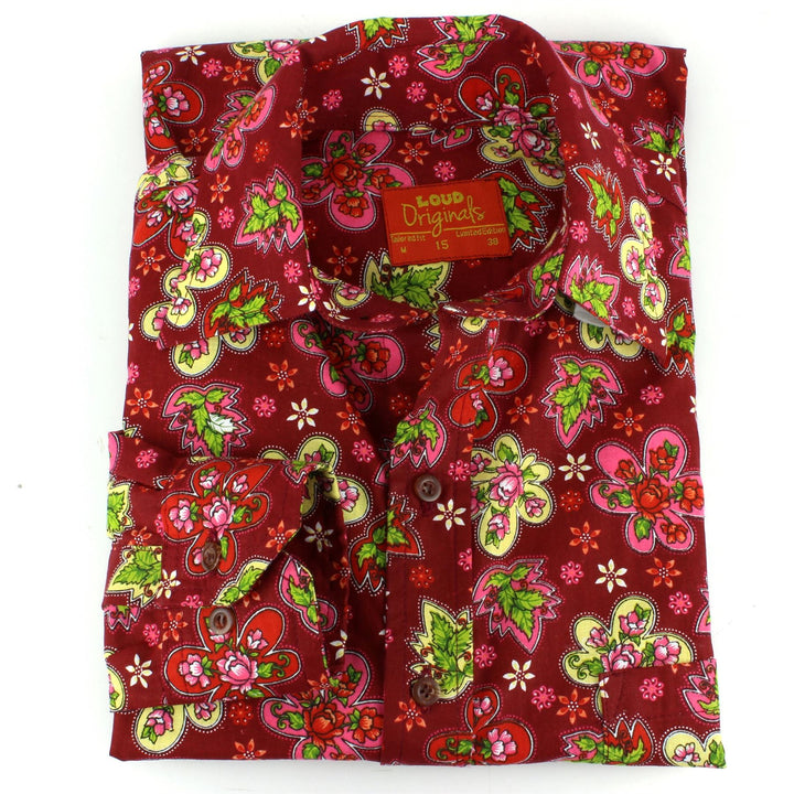 Tailored Fit Long Sleeve Shirt - Pink & Red Floral