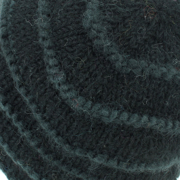 Chunky Ribbed Wool Knit Beanie Hat with Space Dye Design - Black