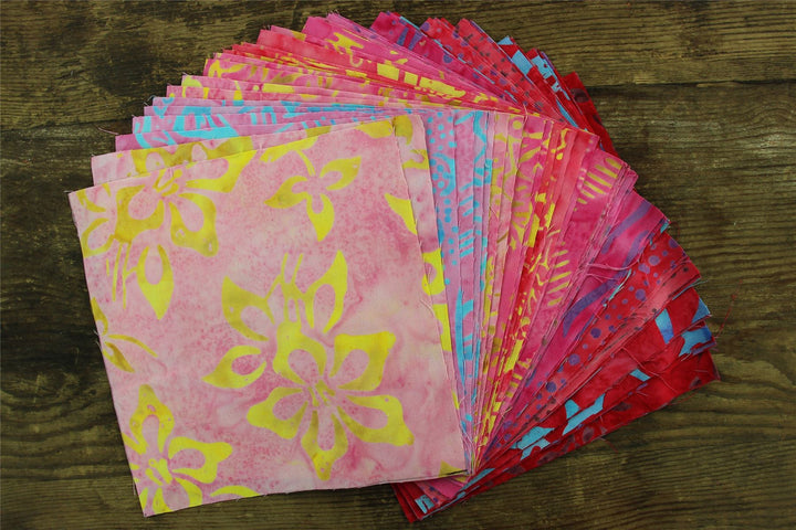 Charm Pack - 40 x 5" Squares of Cotton Batik