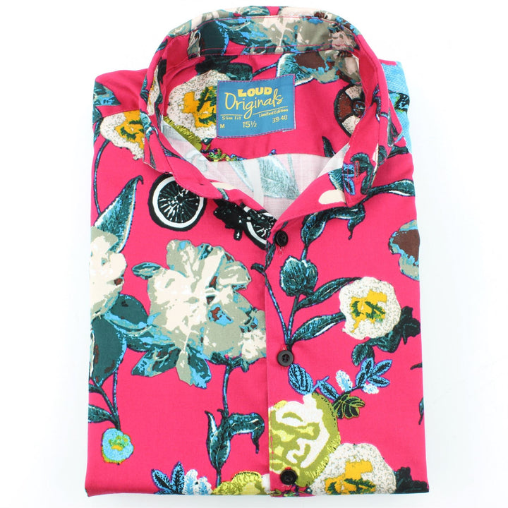 Slim Fit Short Sleeve Shirt - Pink Meadow