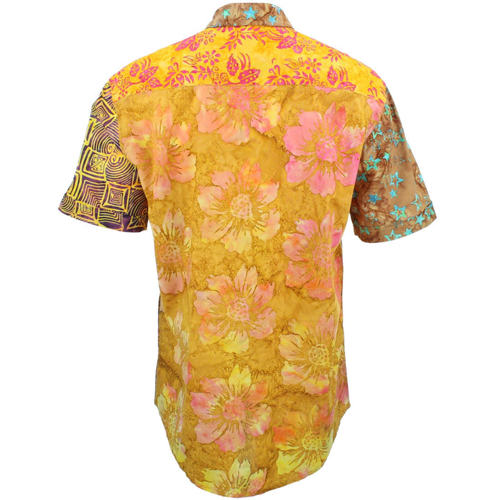 Regular Fit Short Sleeve Shirt - Random Mixed Batik - Orange