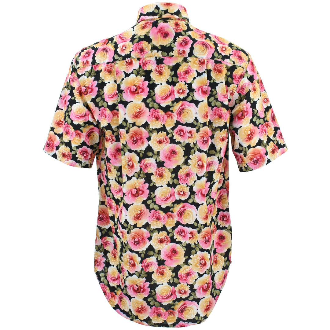 Regular Fit Short Sleeve Shirt - Blooming - Pink Yellow