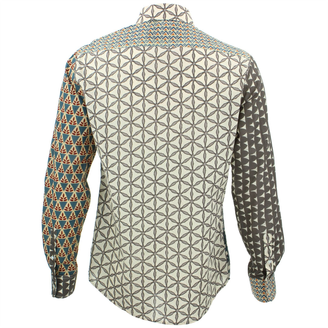 Slim Fit Long Sleeve Shirt - Random Mixed Panel