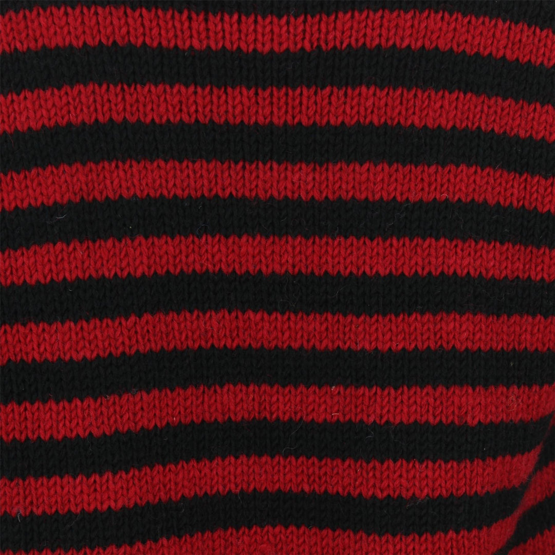 Chunky Wool Knit Jumper - Red Black