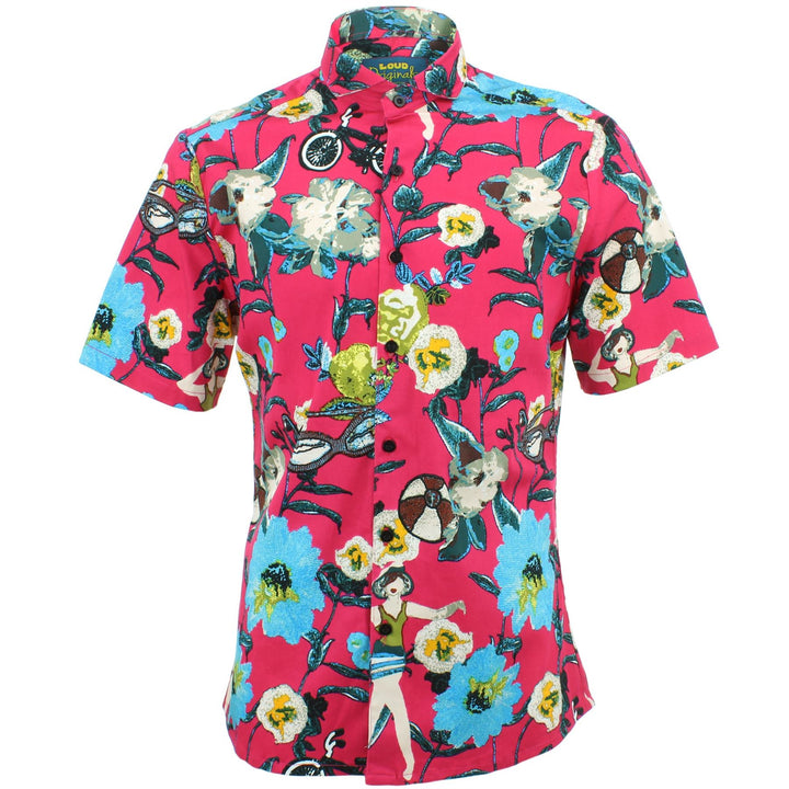 Slim Fit Short Sleeve Shirt - Pink Meadow