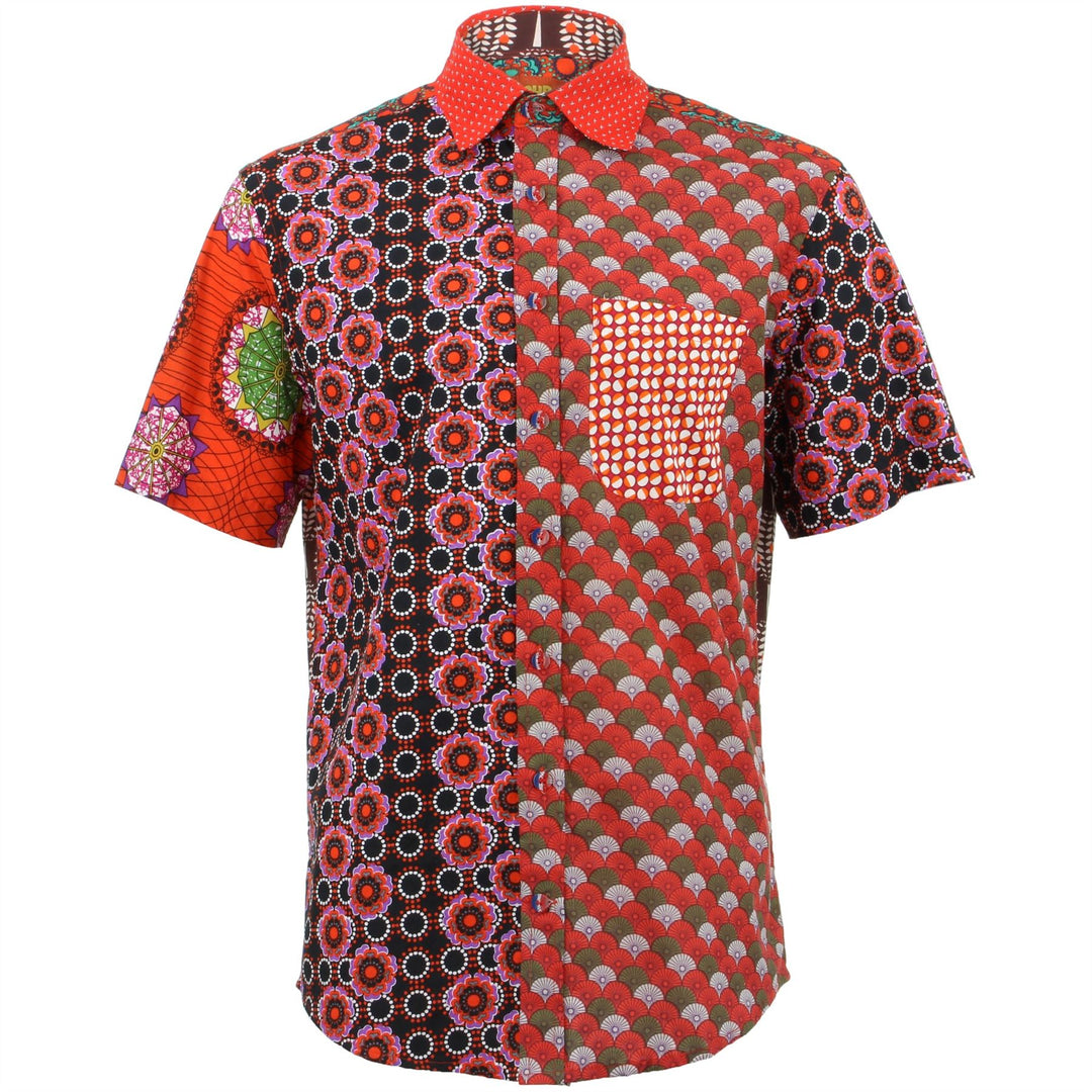 Regular Fit Short Sleeve Shirt - Random Mixed Panel