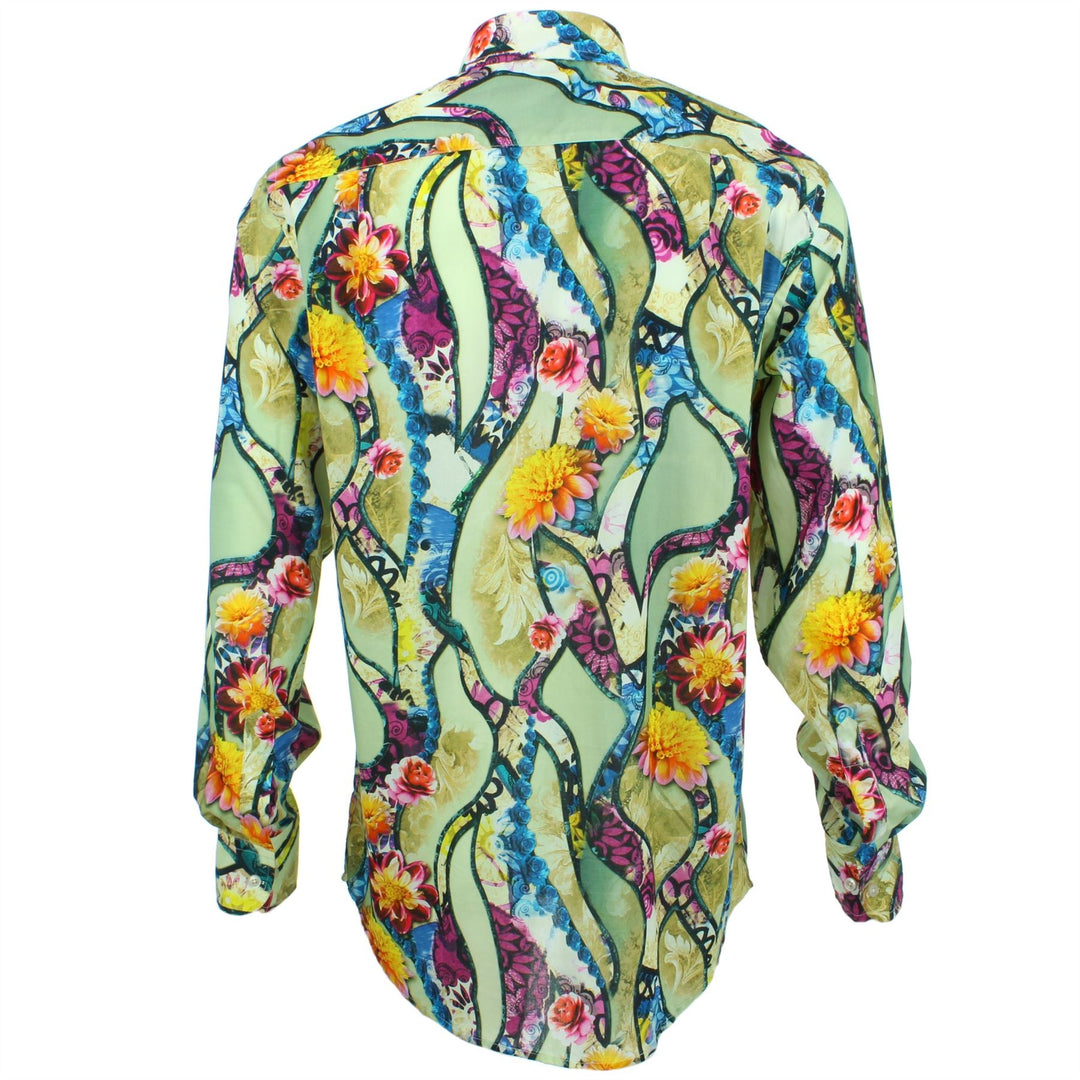 Regular Fit Long Sleeve Shirt - Multi-coloured Floral Rivers