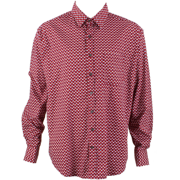 Regular Fit Long Sleeve Shirt - Red With Dots