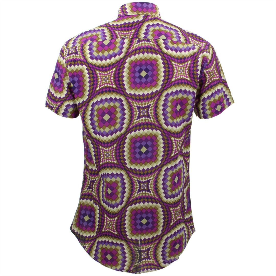 Tailored Fit Short Sleeve Shirt - Purple Illusion