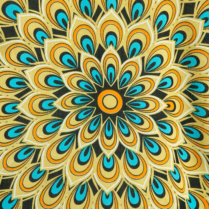 Regular Fit Long Sleeve Shirt - Peacock Mandala - Yellow