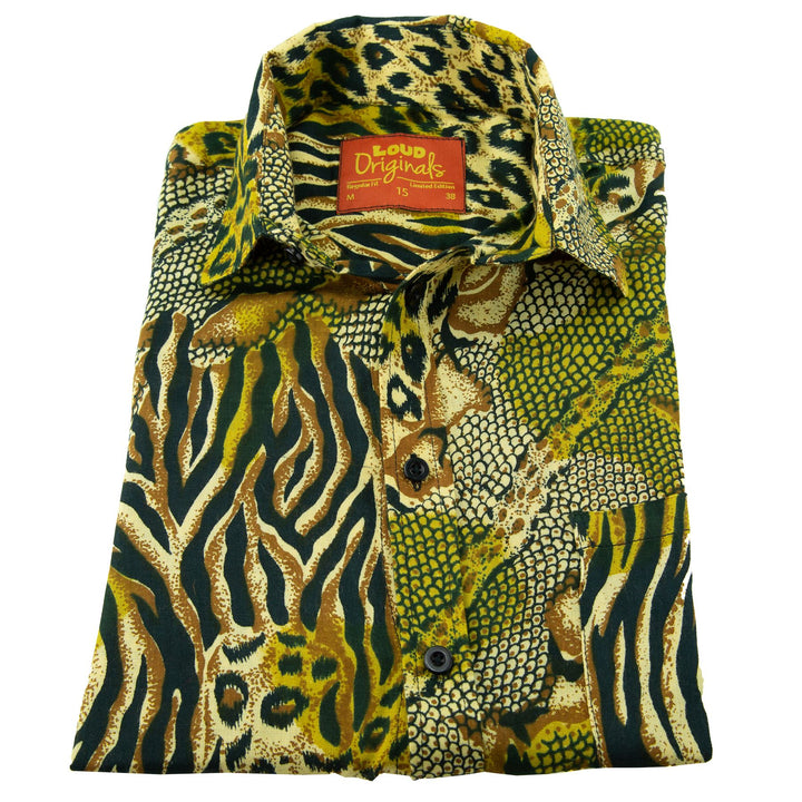 Regular Fit Long Sleeve Shirt - Jungle Menagerie - Gold