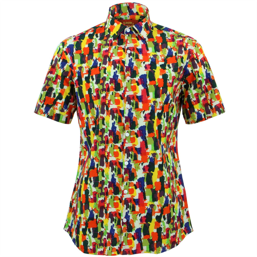 Tailored Fit Short Sleeve Shirt - Paintbrush Strokes