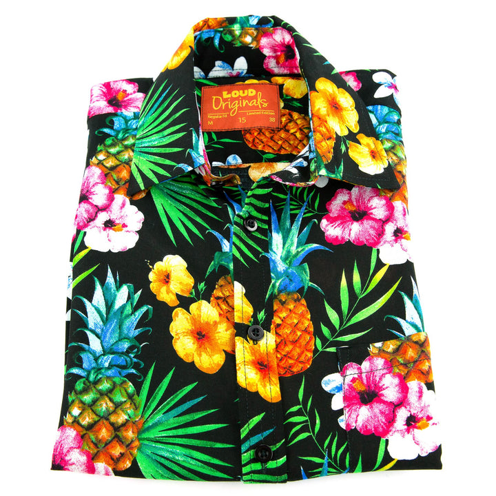 Regular Fit Short Sleeve Shirt - Totally Tropical - Black