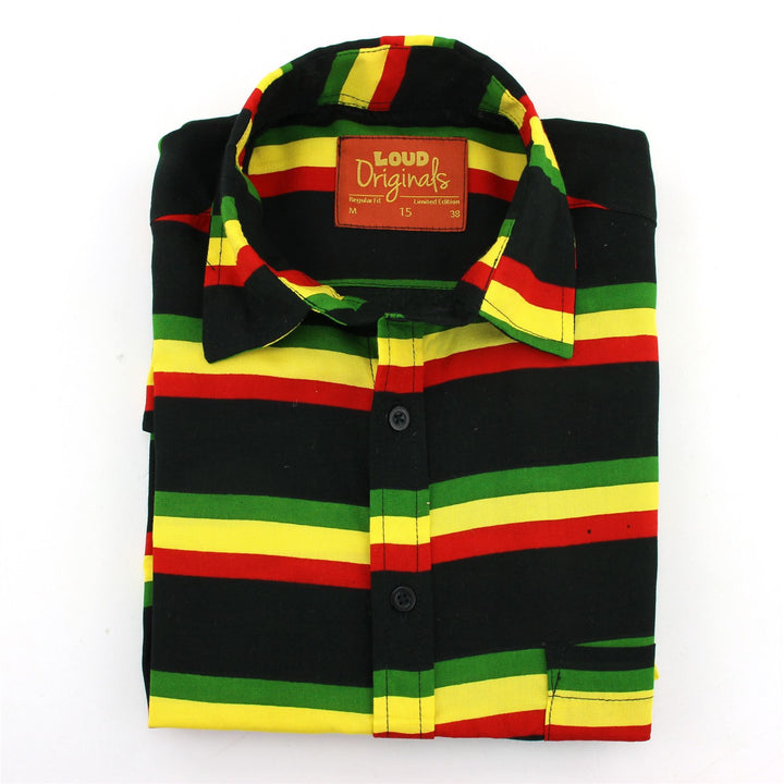 Regular Fit Long Sleeve Shirt - Rasta Stripe