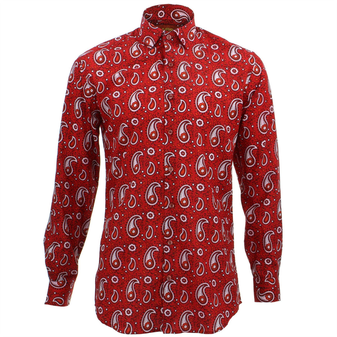 Slim Fit Long Sleeve Shirt - Block Print - Paisley