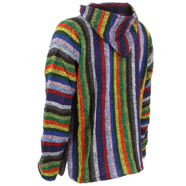 Mexican Baja Jerga Hoody - Vibrant Stripe