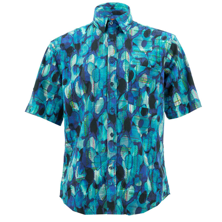 Regular Fit Short Sleeve Shirt - Iridescent Blue