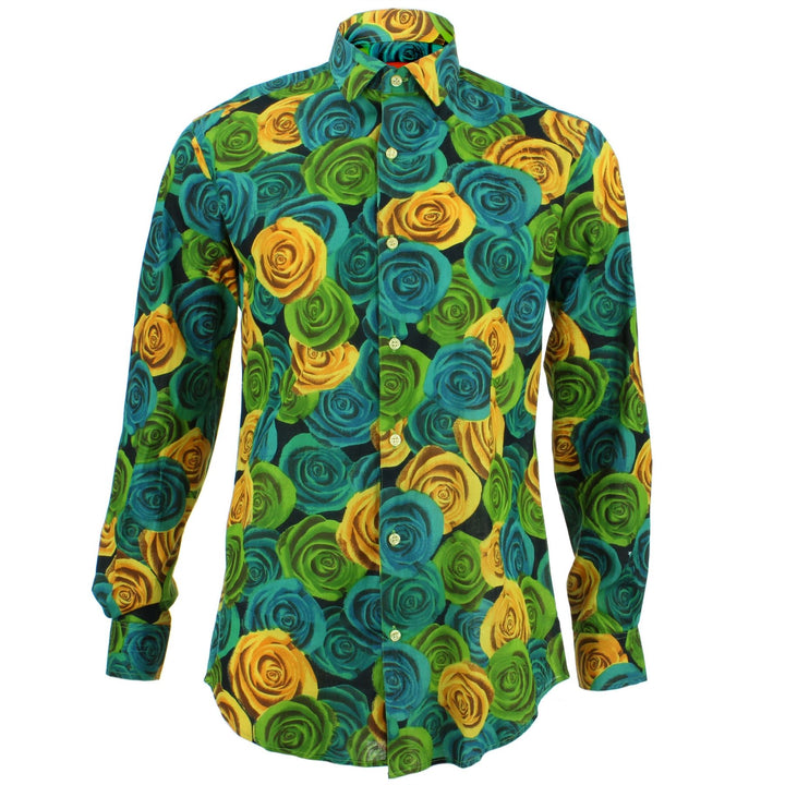 Tailored Fit Long Sleeve Shirt - Roses