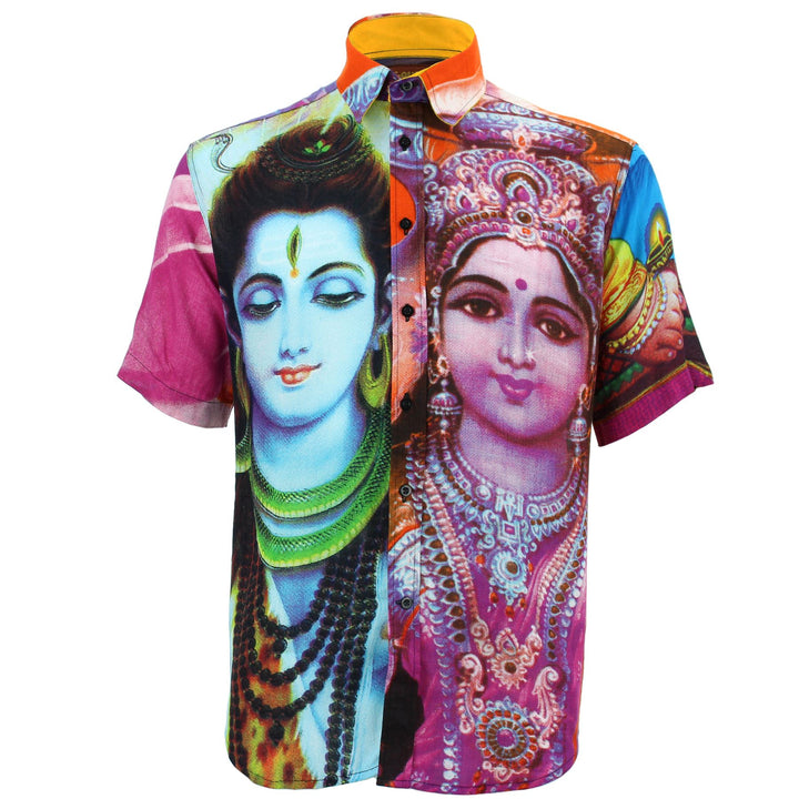 Regular Fit Short Sleeve Shirt - Random Mixed Panel - Ganesh