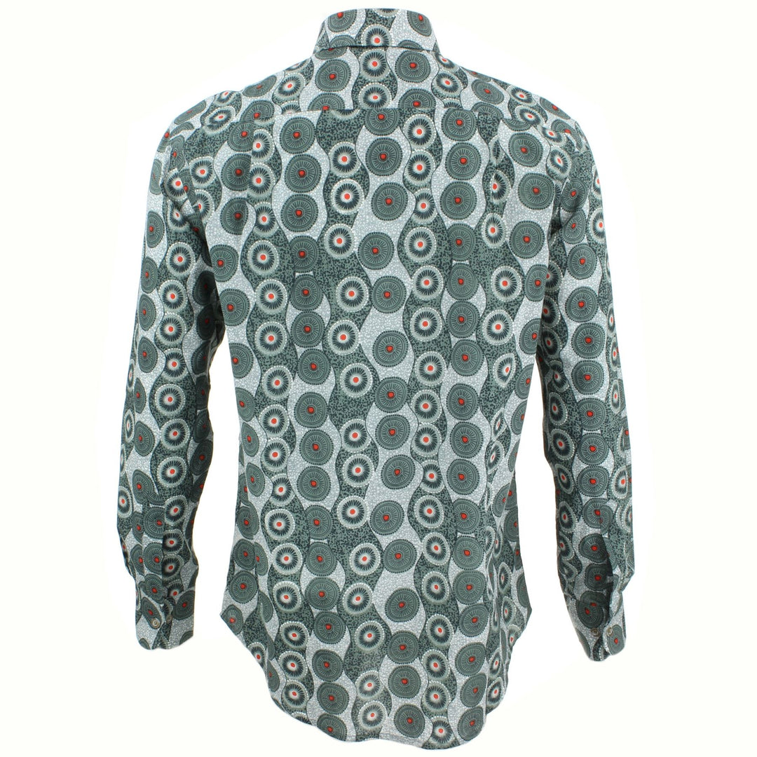 Regular Fit Long Sleeve Shirt - Grey Abstract Umbrellas