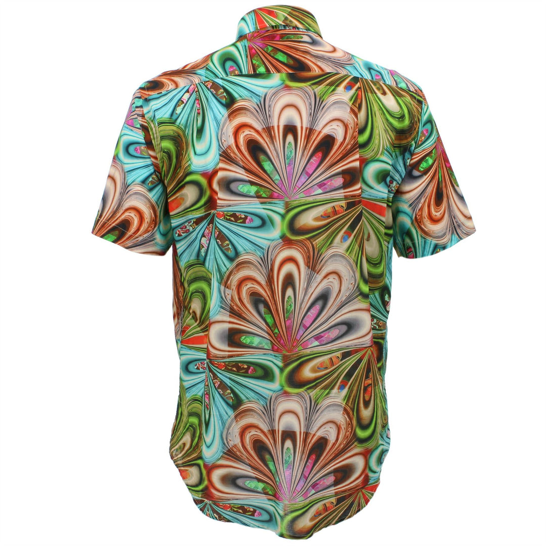 Regular Fit Short Sleeve Shirt - Psychedelic 70s Swirls