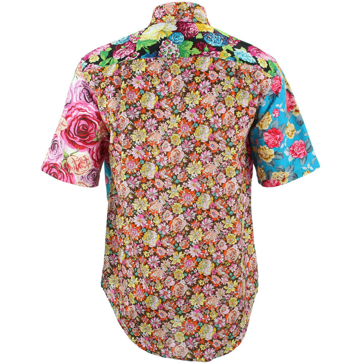 Regular Fit Short Sleeve Shirt - Random Mixed Panel - Floral