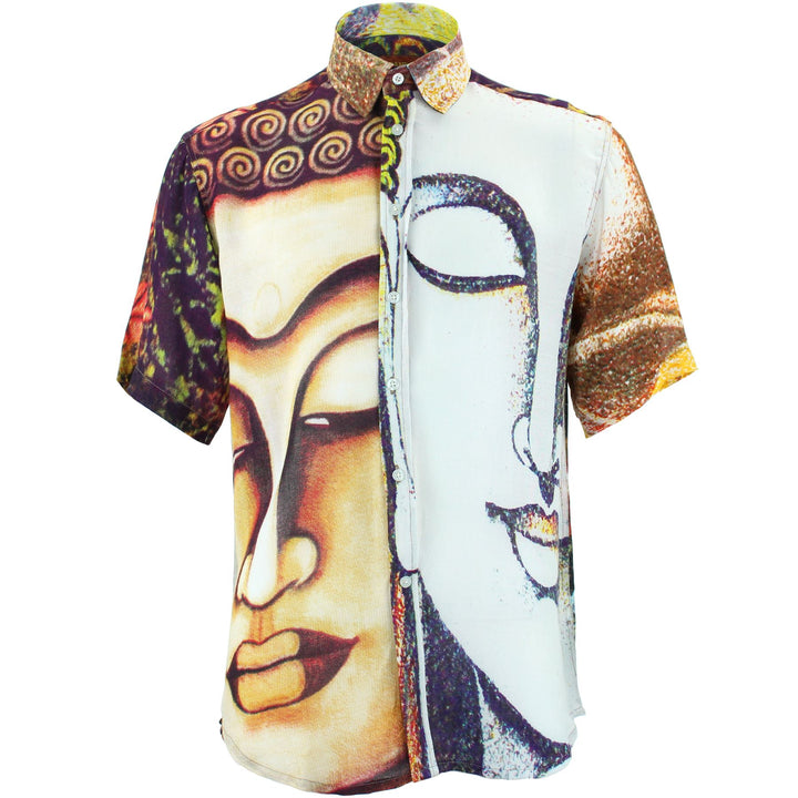 Regular Fit Short Sleeve Shirt - Random Mixed Panel - Buddha