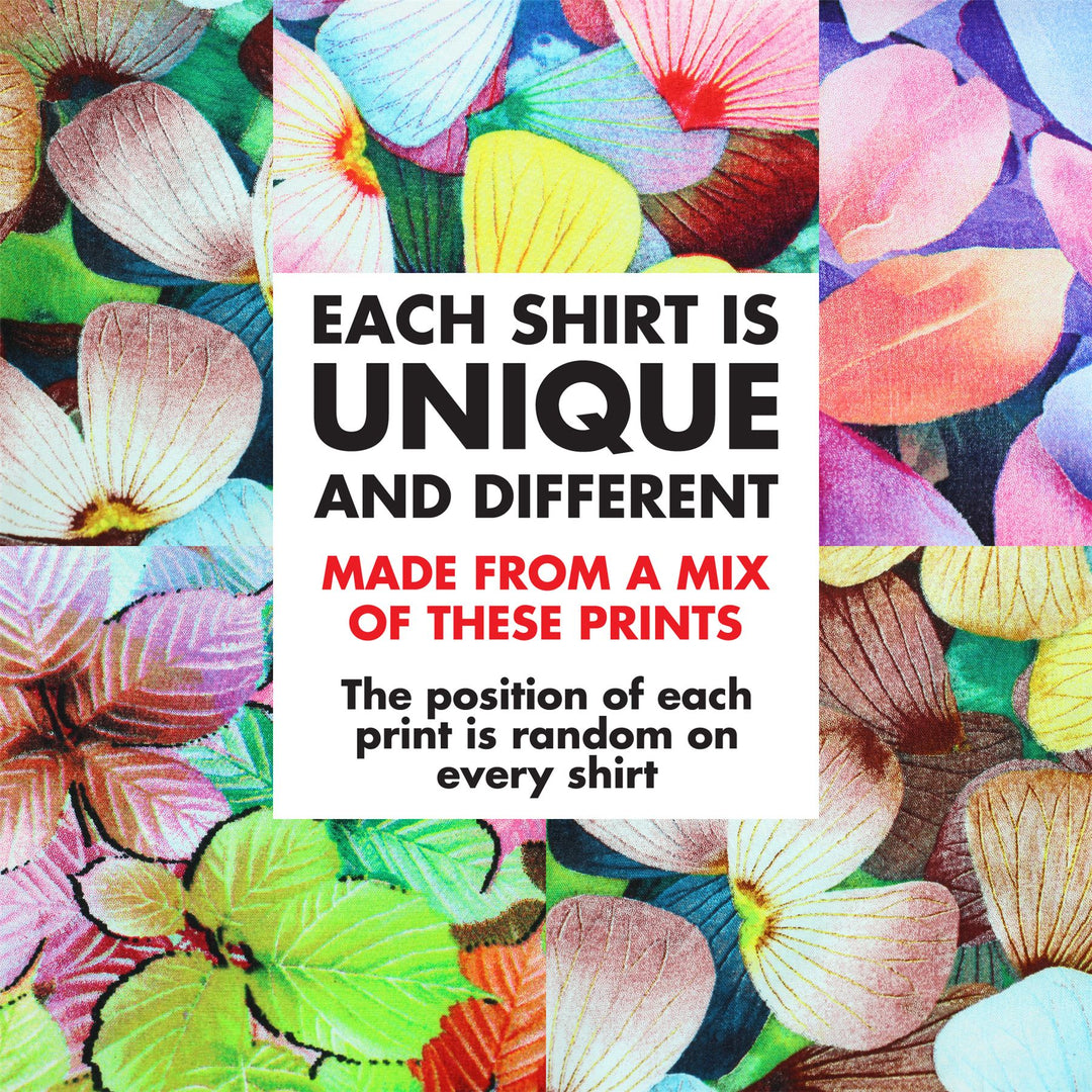 Regular Fit Short Sleeve Shirt - Random Mixed Panel - Petal